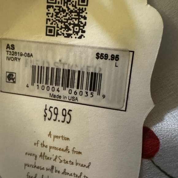 Altar’d State Cherry Tie-Front Blouse - White - Picture 5 of 5